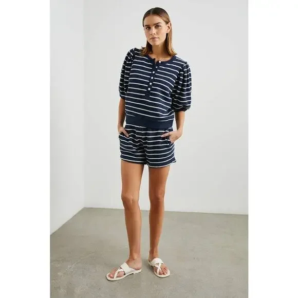 Rails Dom Sweatshirt in Navy White Stripe L - Picture 4 of 4